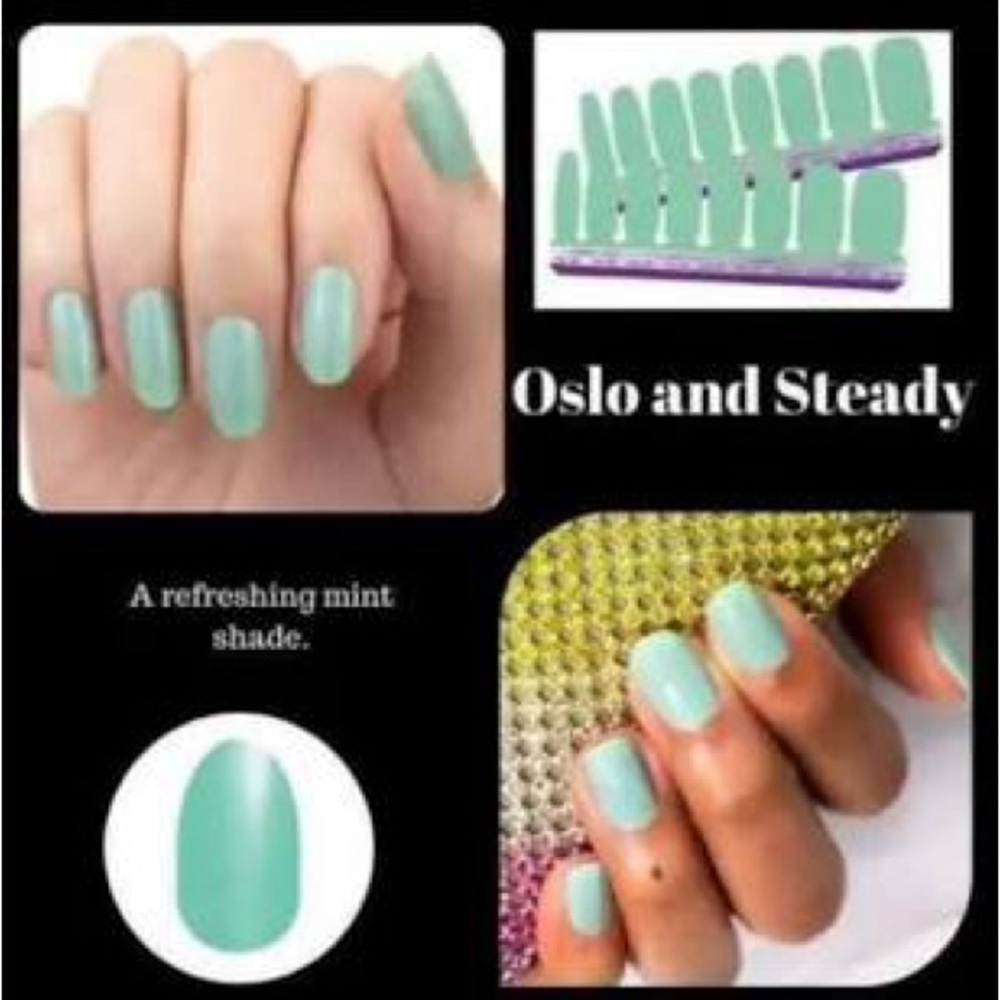 Color Street Mint Green Nail Strips